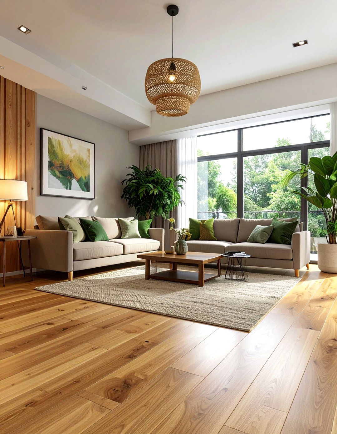 Bamboo Look Eco Vinyl - 20 Living Room Vinyl Flooring Ideas for Modern Homes