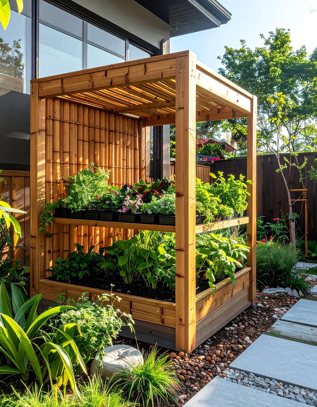 Bamboo Planter Privacy Box Screens