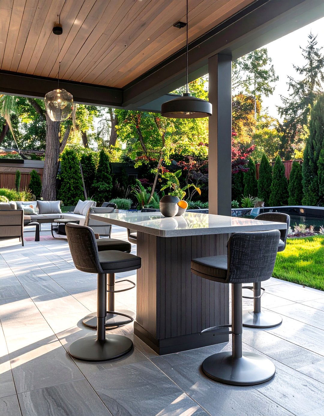 Bar Height Entertainment - 25 Patio Furniture Ideas for Stylish Outdoor Living