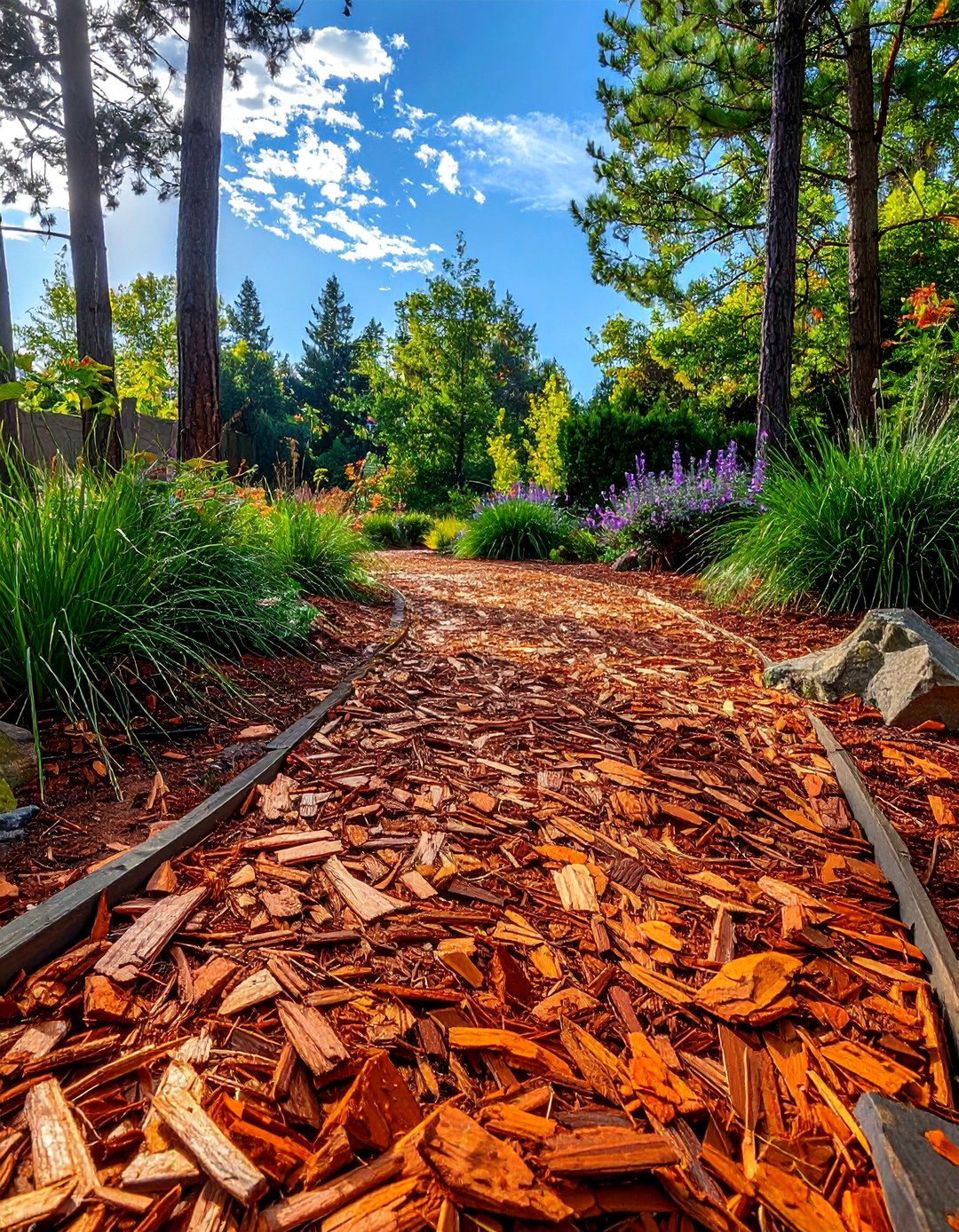 Bark Chip Natural Trails - 40 Backyard Walkway Ideas for a Beautiful Garden