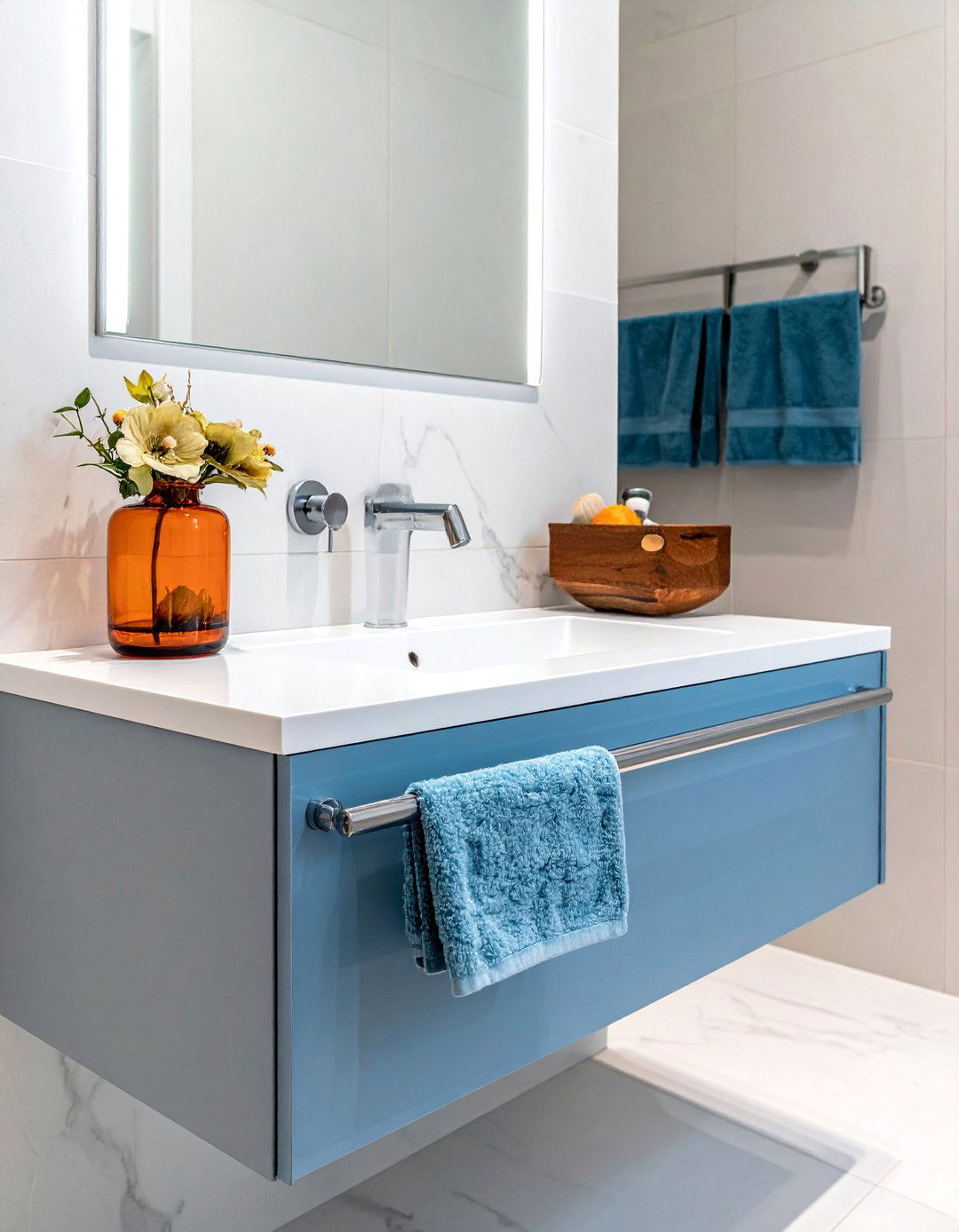 Bathroom Vanity with Integrated Towel Bar - 40 Bathroom Vanity Ideas to Elevate Your Space
