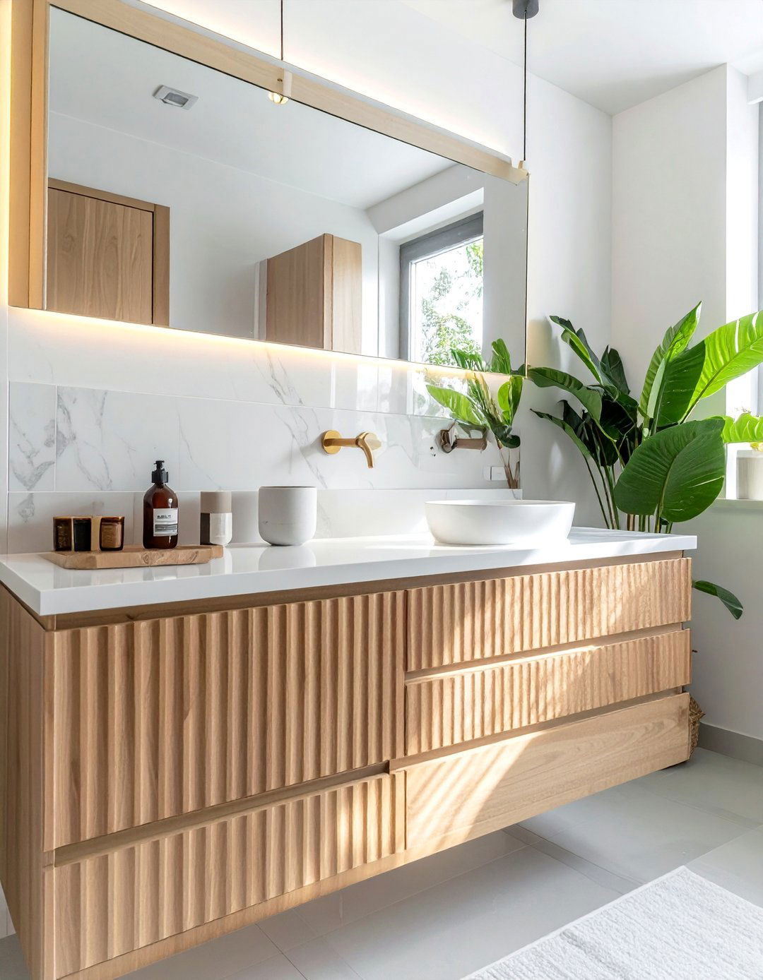 Bathroom Vanity with Reeded Cabinet Fronts - 40 Bathroom Vanity Ideas to Elevate Your Space