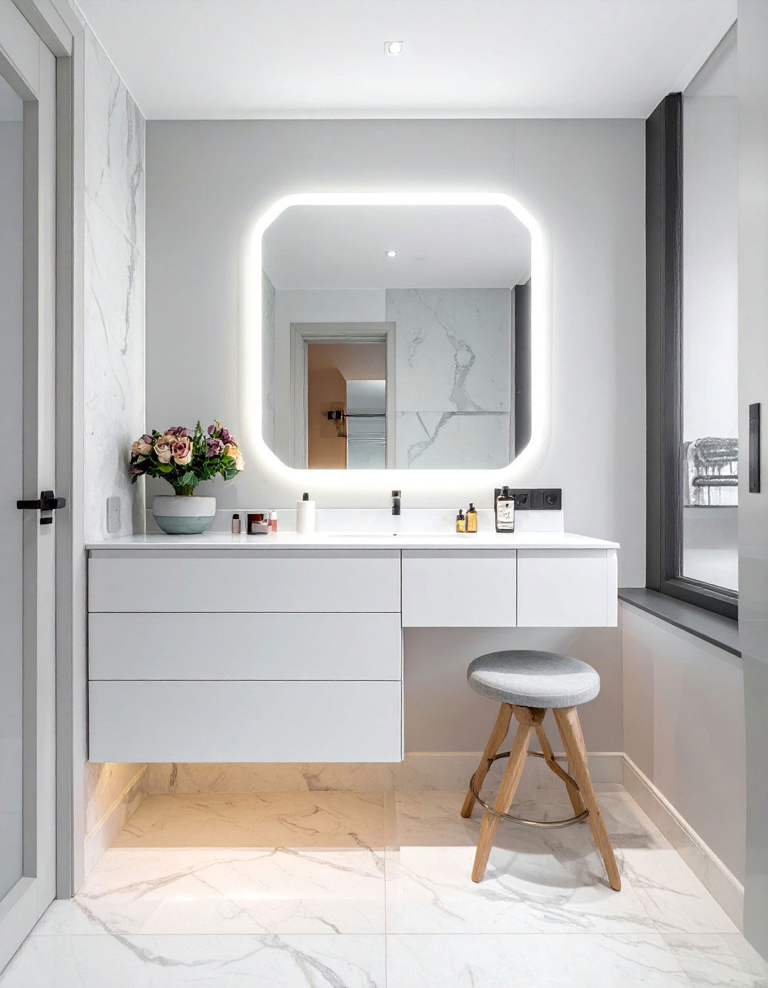 Bathroom Vanity with an Integrated Makeup Counter - 40 Bathroom Vanity Ideas to Elevate Your Space
