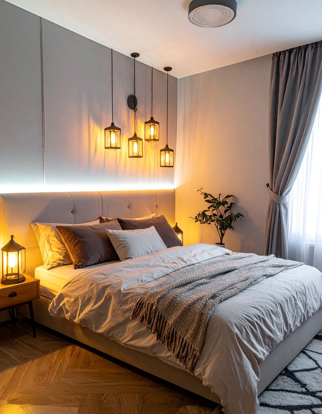 Bedroom Cluster Light Arrangements - 40 Bedroom Lighting Ideas for a Cozy Ambiance