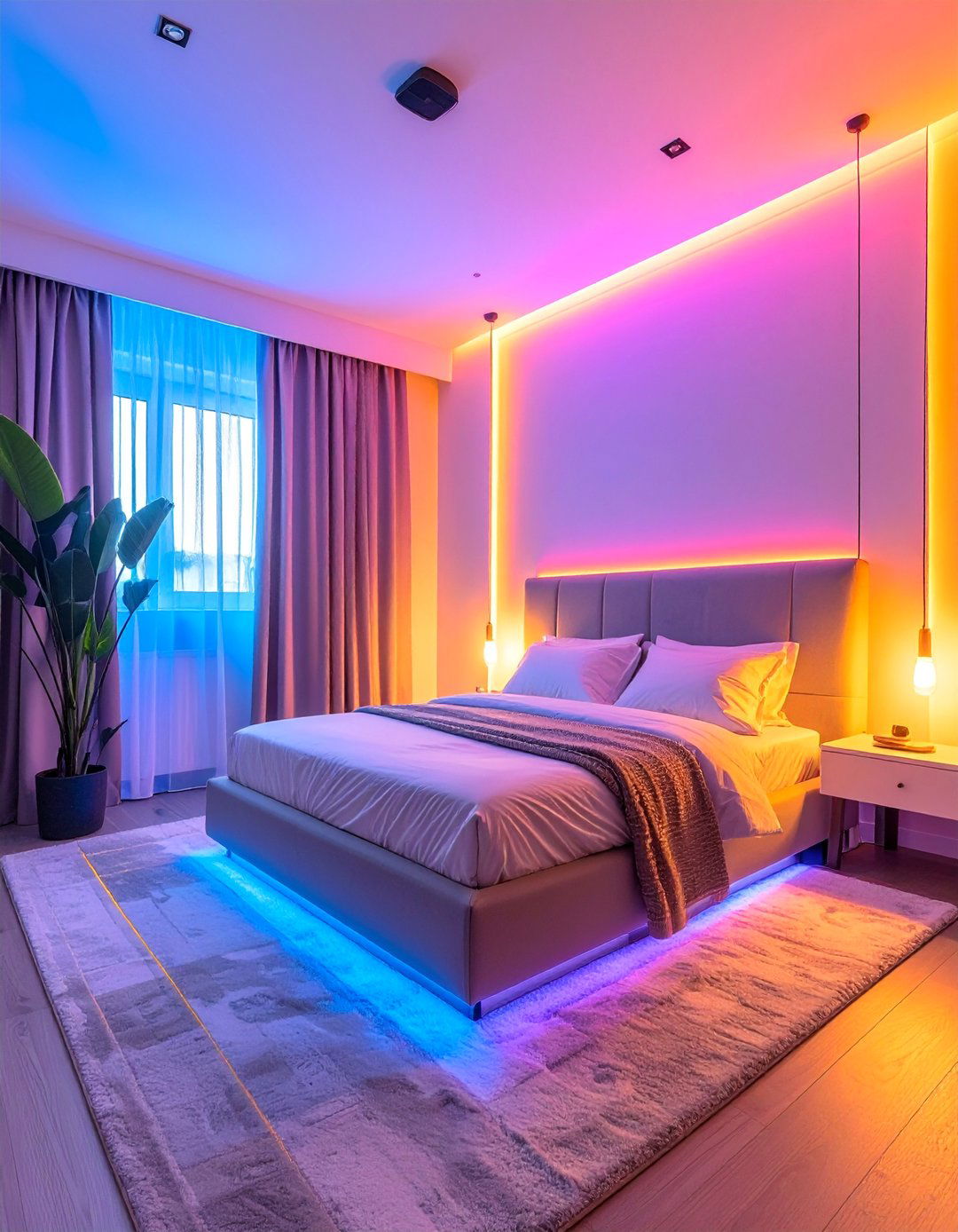 Bedroom Color Changing Bulb Systems - 40 Bedroom Lighting Ideas for a Cozy Ambiance