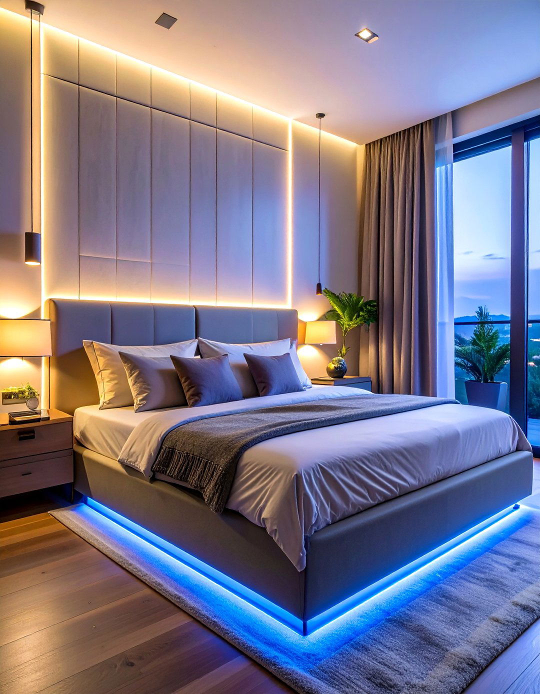 Bedroom Hidden LED Strip Accents - 40 Bedroom Lighting Ideas for a Cozy Ambiance