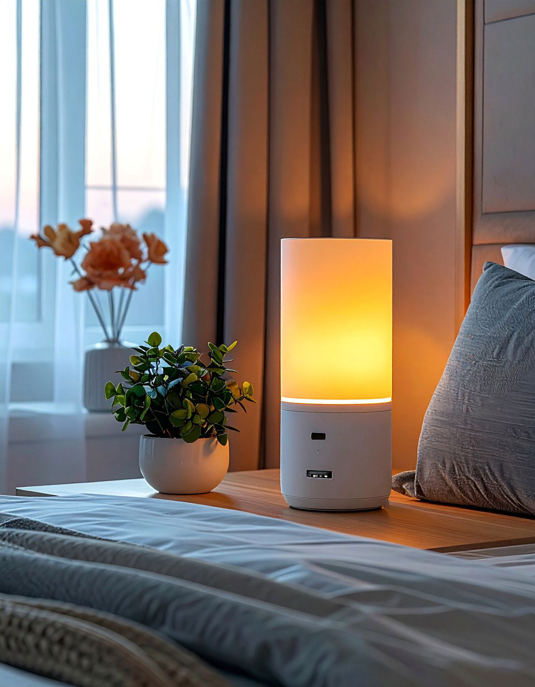 Bedroom Integrated USB Charging Lamps - 40 Bedroom Lighting Ideas for a Cozy Ambiance