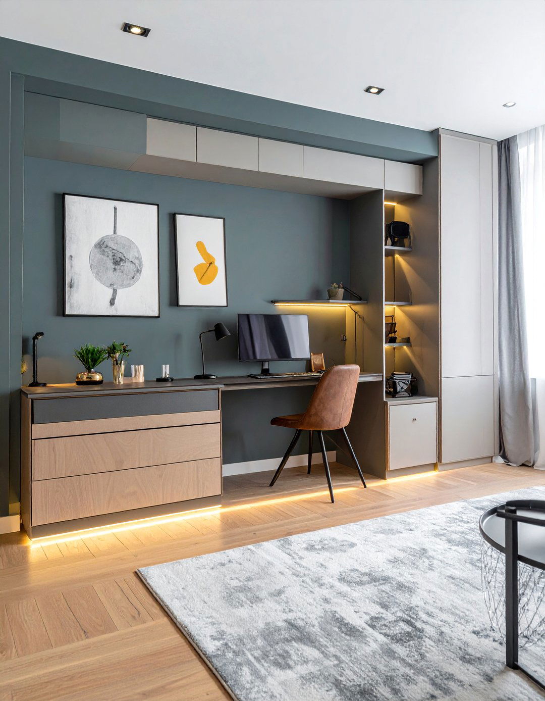 Behind Sofa Workspace Zone - 30 Desk in Living Room Ideas for a Functional Space