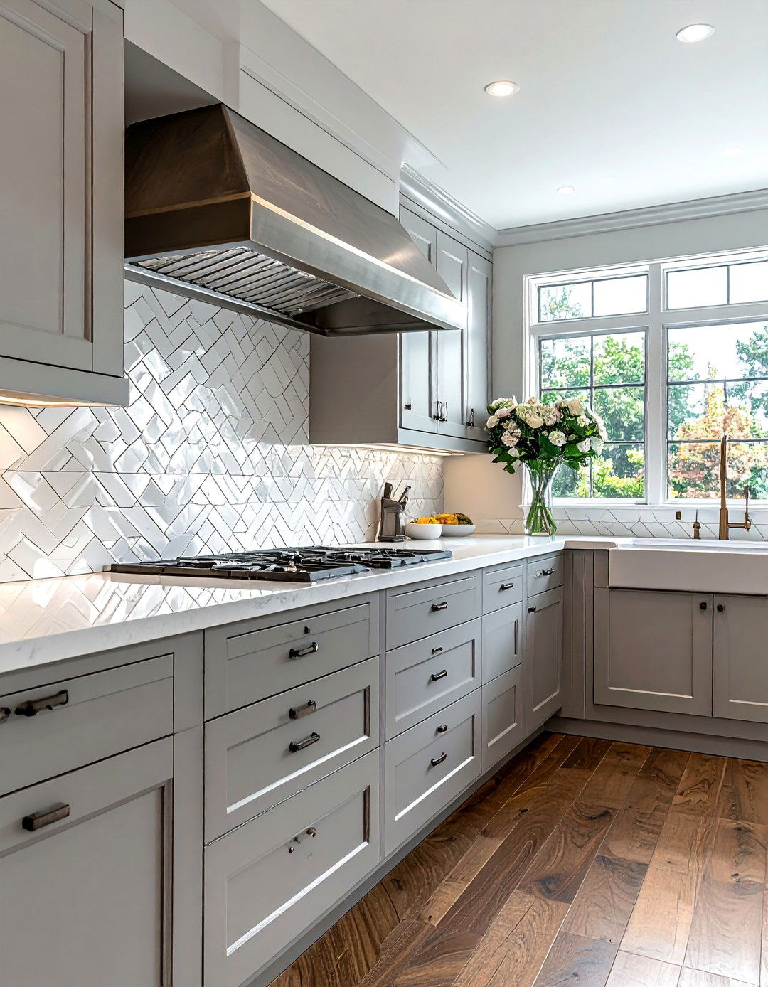 Beveled Mirror Tile Features - 20 Mirror in Kitchen Ideas for a Brighter Space