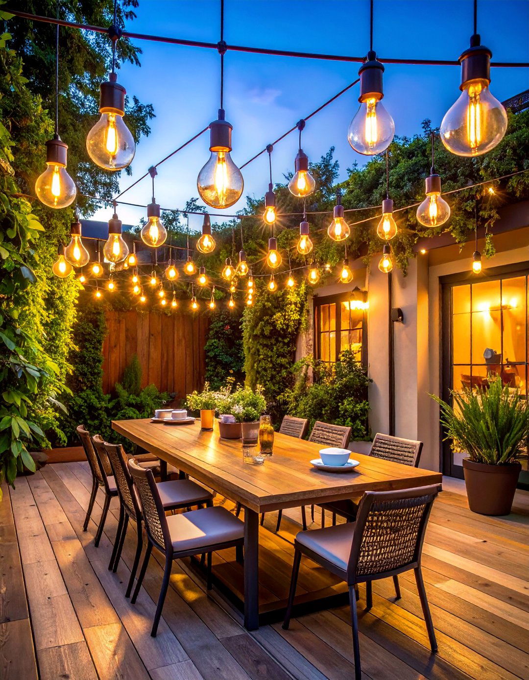 Bistro Style Edison Bulb Setup - 40 Patio String Light Ideas to Illuminate Your Nights