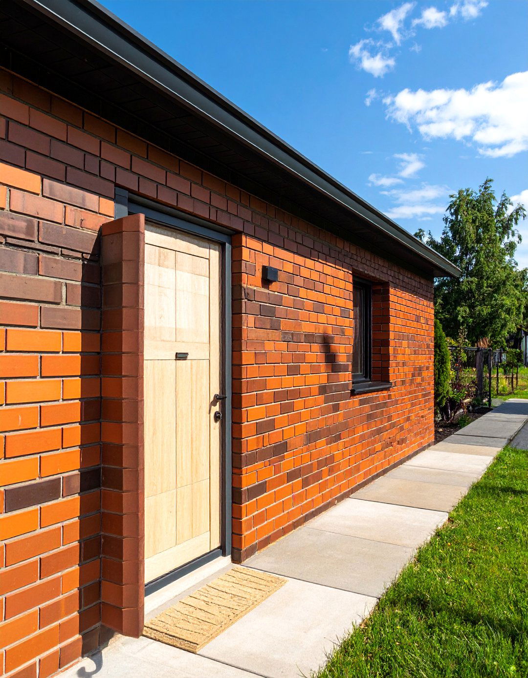 Black Brick House with Textured Brickwork - 40 Black Brick House Exteriors for a Timeless and Elegant Look
