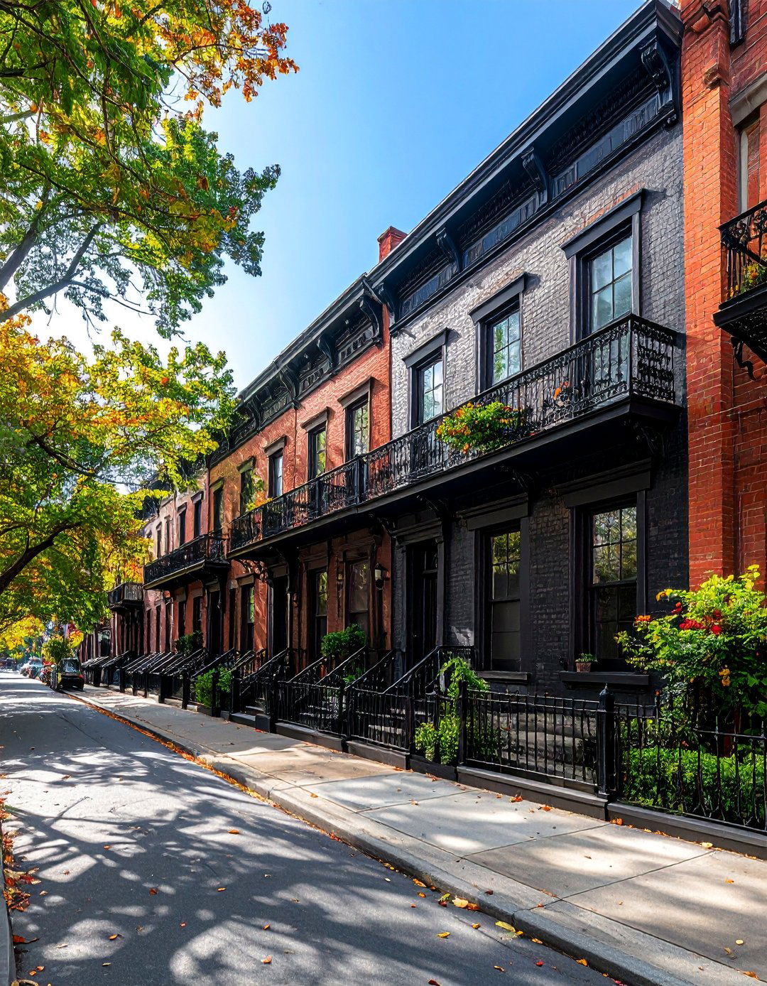 Black Brick Townhouse with Wrought Iron Details - 40 Black Brick House Exteriors for a Timeless and Elegant Look