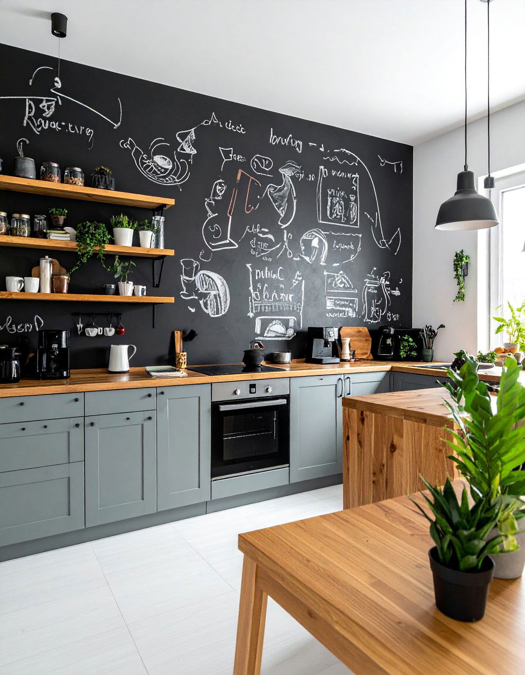 Black Chalkboard Paint Backsplash - 30 Kitchen With Black Backsplash Ideas for a Bold Look