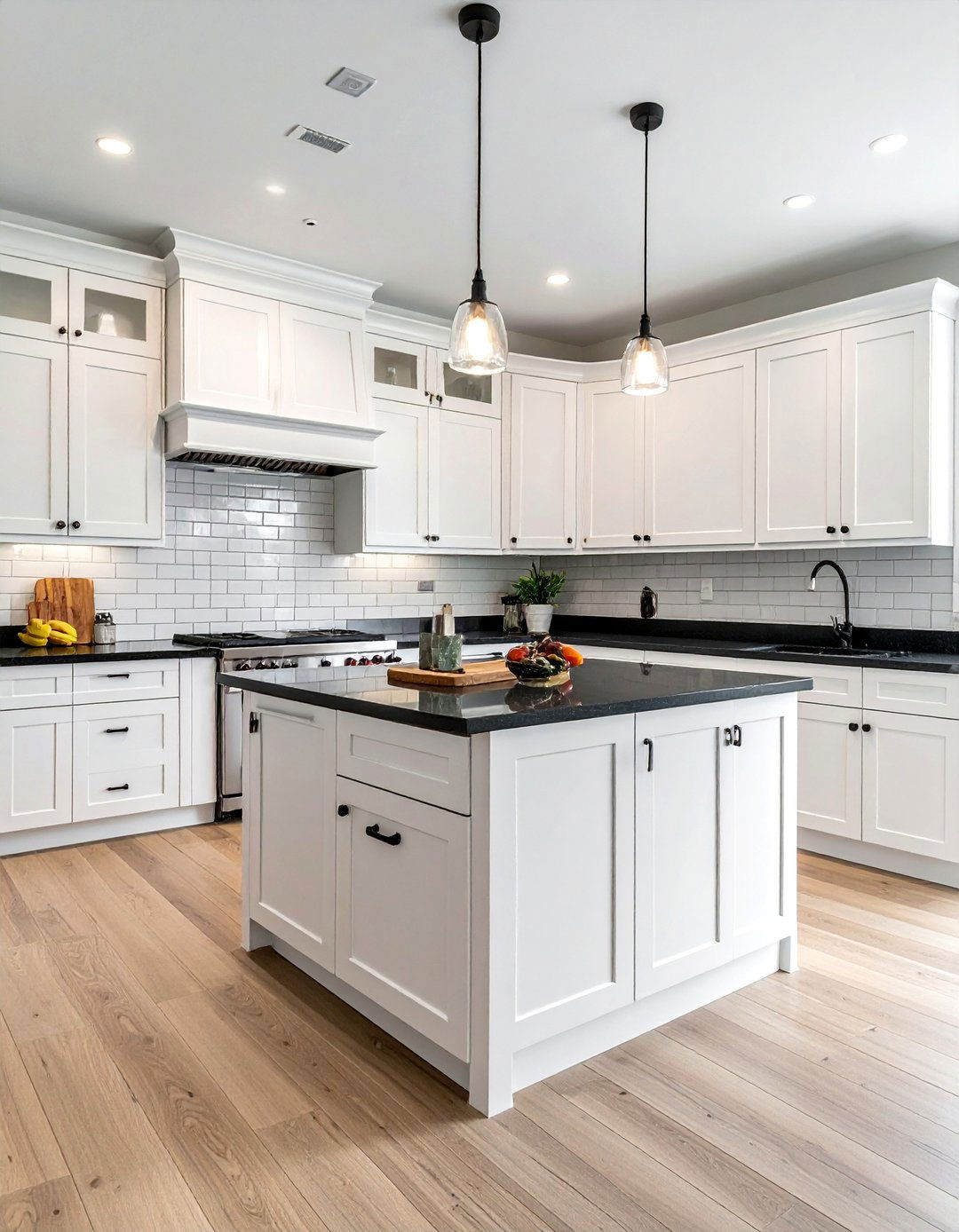 Black Granite Countertops with White Shaker Cabinets - 20 Kitchen With Dark Countertops and Light Cabinets