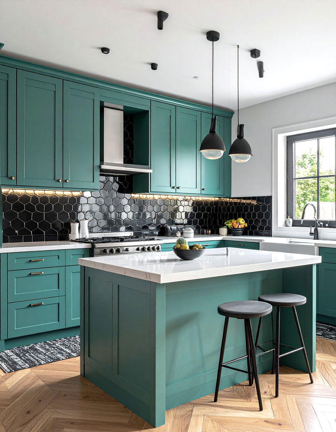 Black Penny Tile Backsplash - 30 Kitchen With Black Backsplash Ideas for a Bold Look