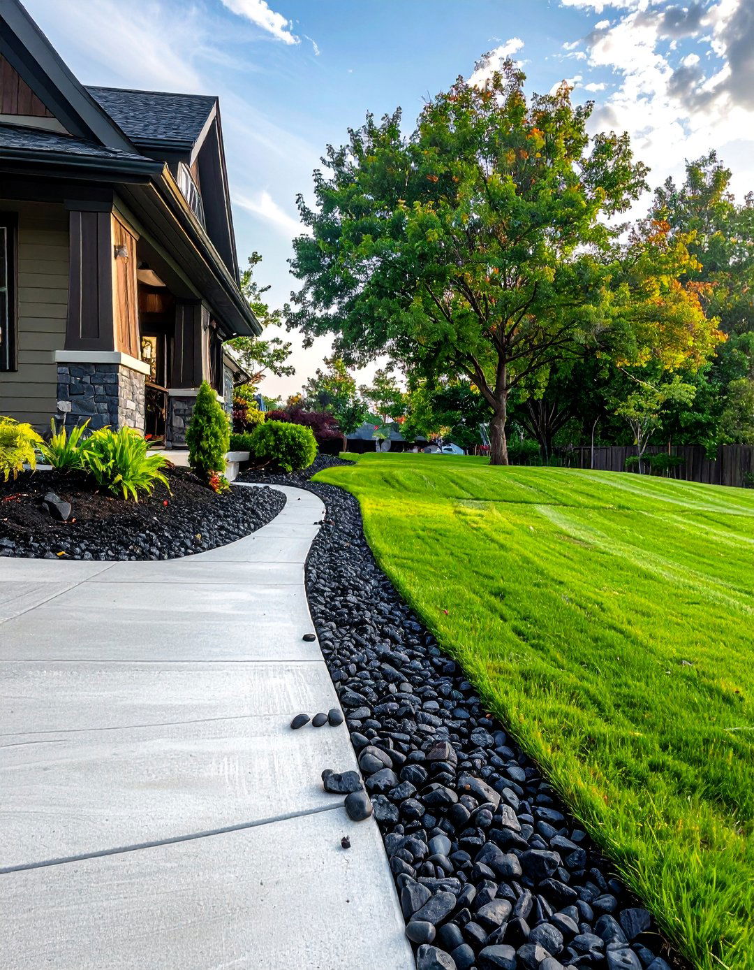 Black River Rock Driveway Borders - 20 Black River Rock Landscaping Ideas for a Unique Look