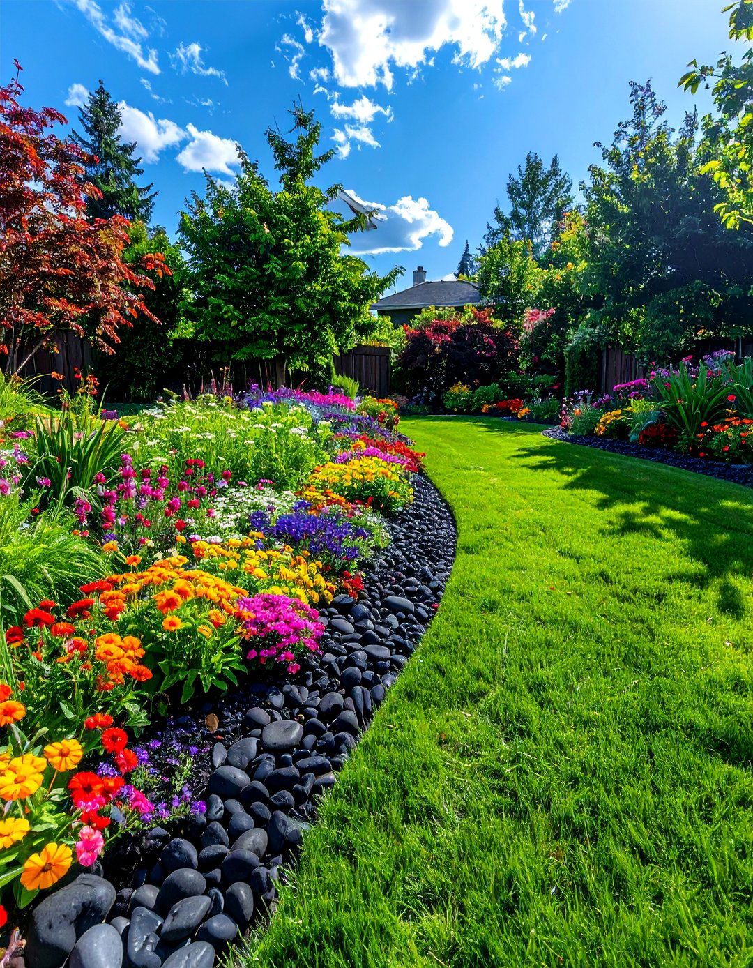 Black River Rock Garden Borders - 20 Black River Rock Landscaping Ideas for a Unique Look