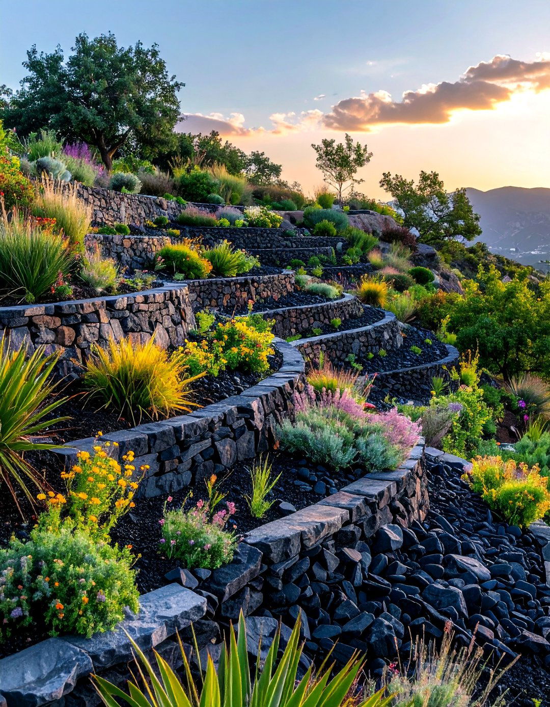 Black River Rock for Slope Stabilization - 20 Black River Rock Landscaping Ideas for a Unique Look
