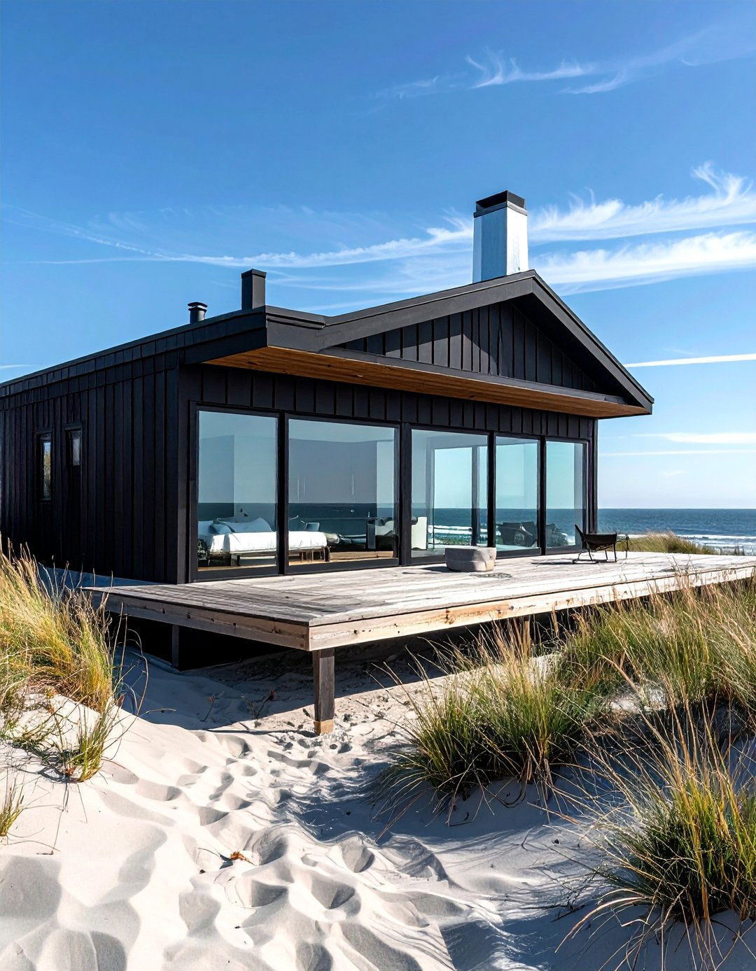 Black Siding on a Coastal or Beach House - 30 Black Siding House Ideas for a Sleek Exterior