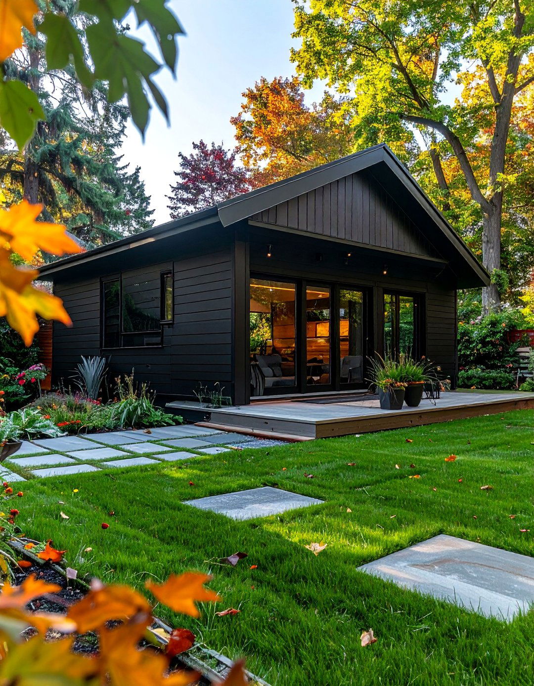 Black Siding on a Shed or Accessory Dwelling Unit ADU - 30 Black Siding House Ideas for a Sleek Exterior