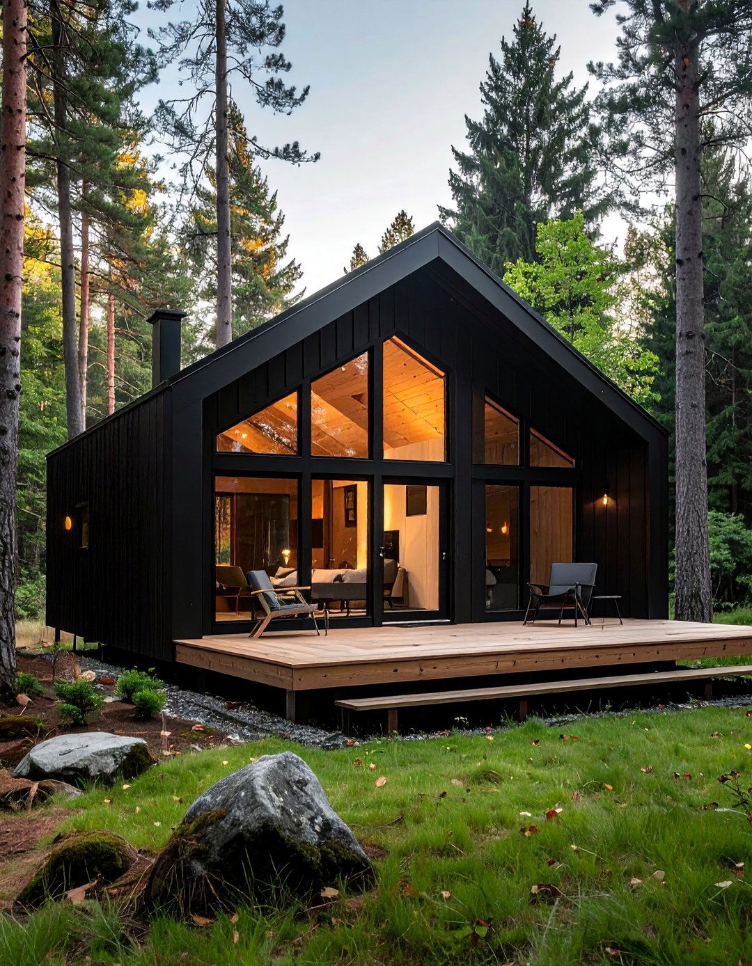 Black Siding on a Small Minimalist Cabin - 30 Black Siding House Ideas for a Sleek Exterior