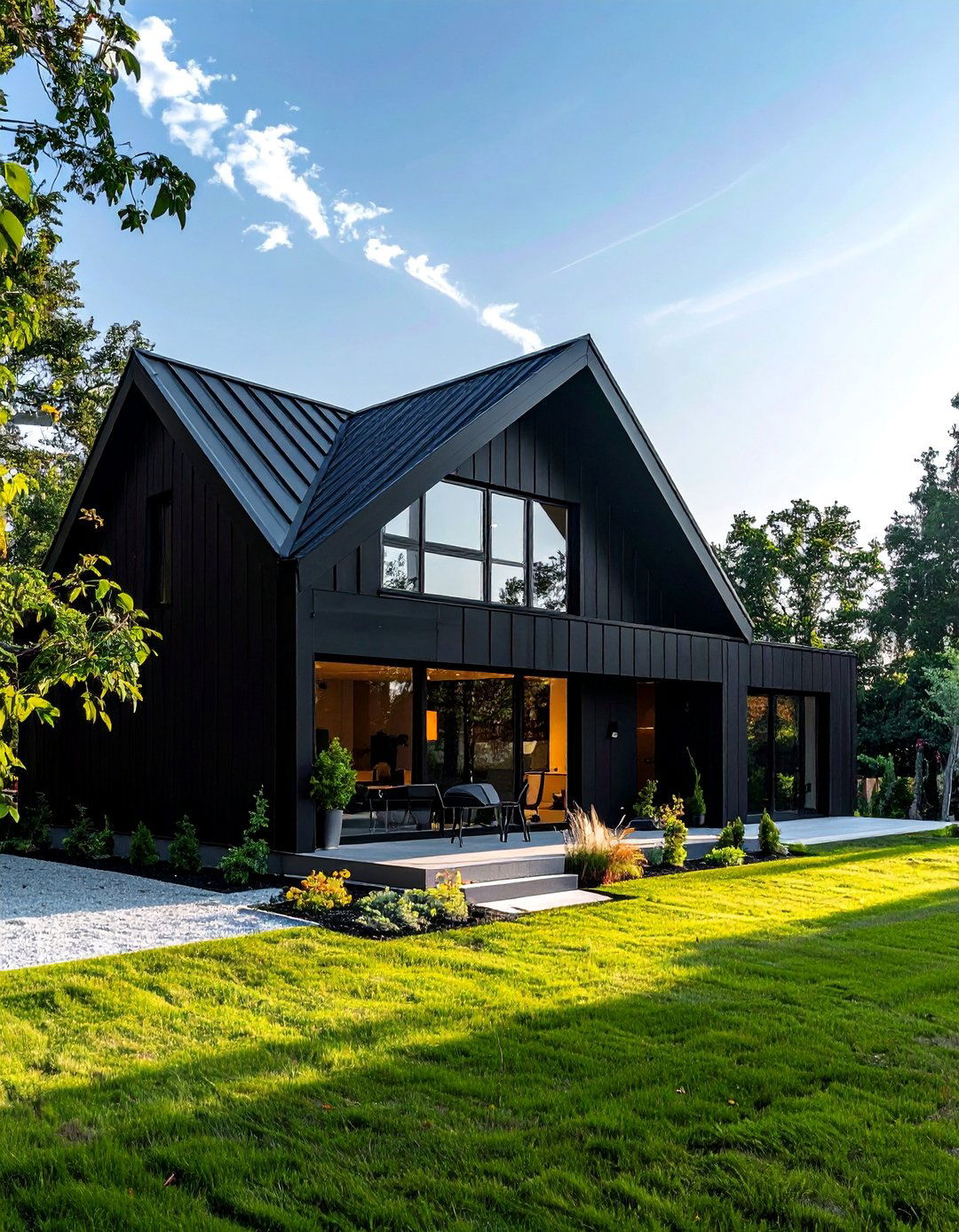 Black Siding with Black Window Frames - 30 Black Siding House Ideas for a Sleek Exterior