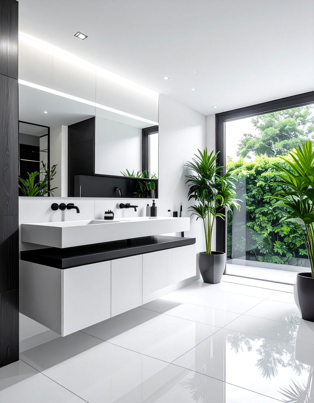 Black and White Bathroom with Minimalist Aesthetics - 40 Black and White Bathroom Ideas for Style
