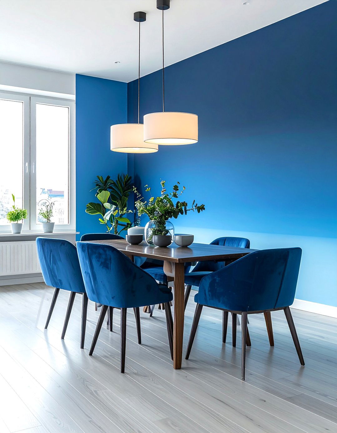 Blue Ombre Wall Effect - 40 Blue Dining Room Ideas for a Serene Space