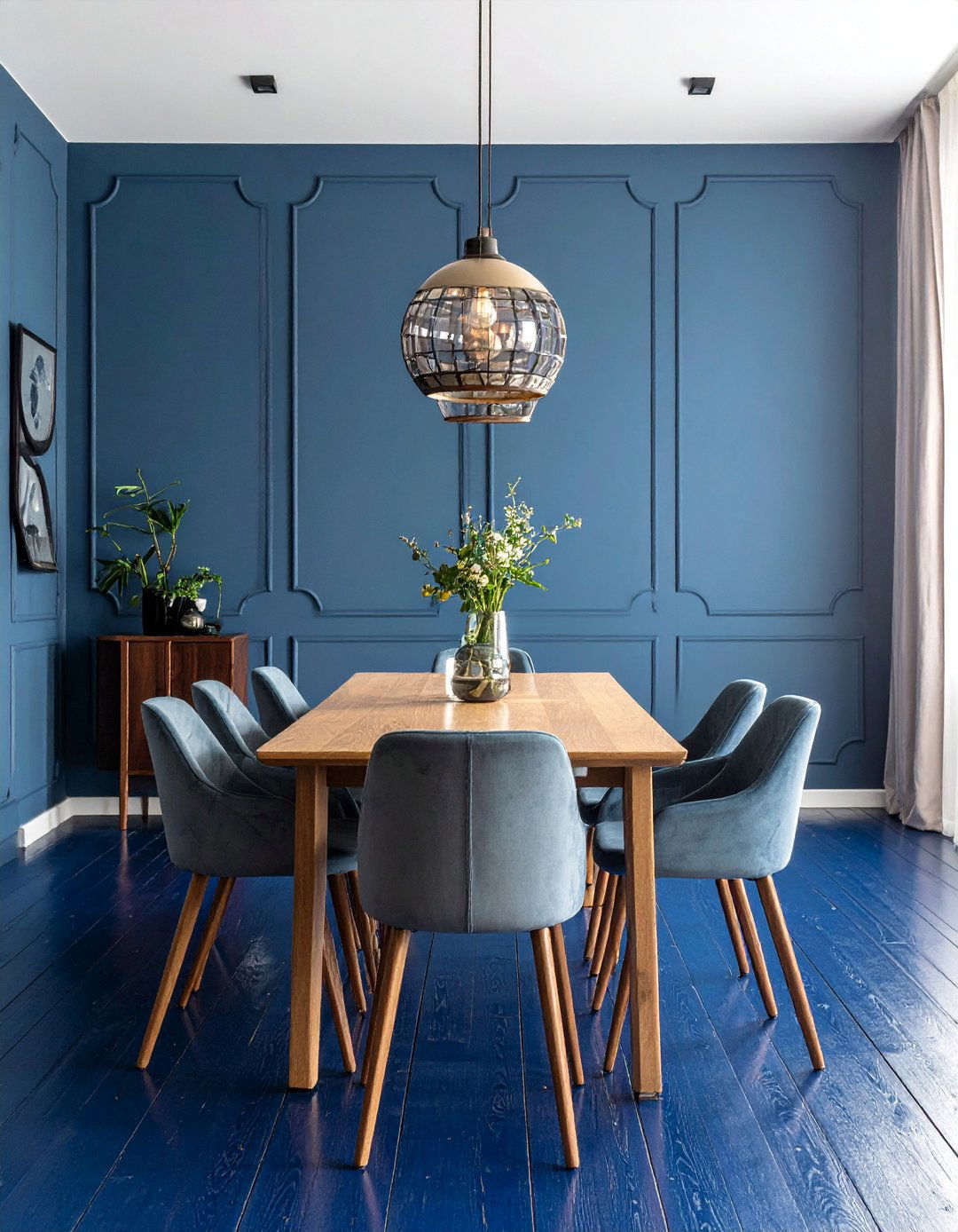 Blue Painted Floor for a Unique Twist - 40 Blue Dining Room Ideas for a Serene Space