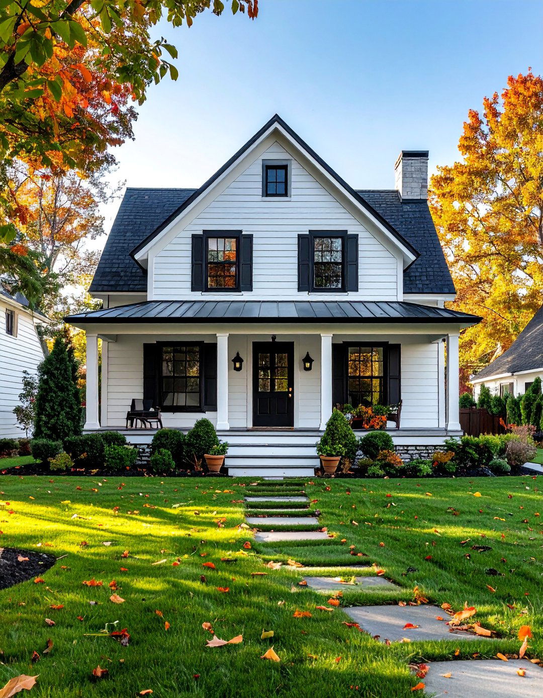 Board and Batten Siding With Black Windows - 30 Houses With Black Windows for Bold Style