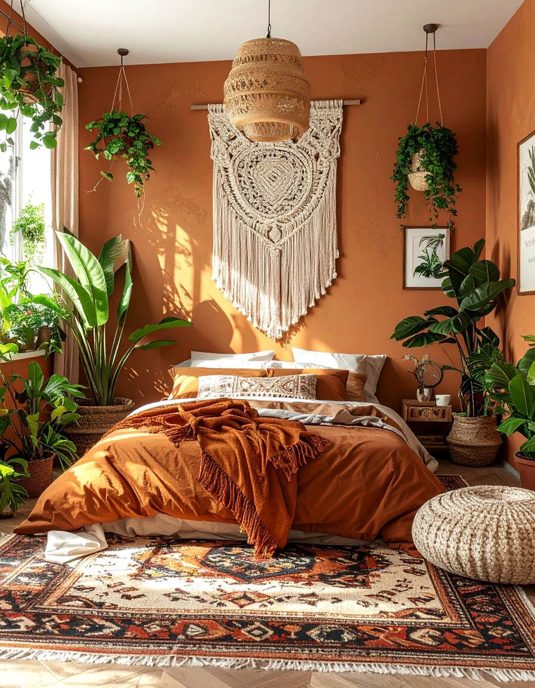 Bohemian Brown Bedroom with Global Patterns - 25 Brown Bedroom Ideas for a Cozy and Warm Ambiance