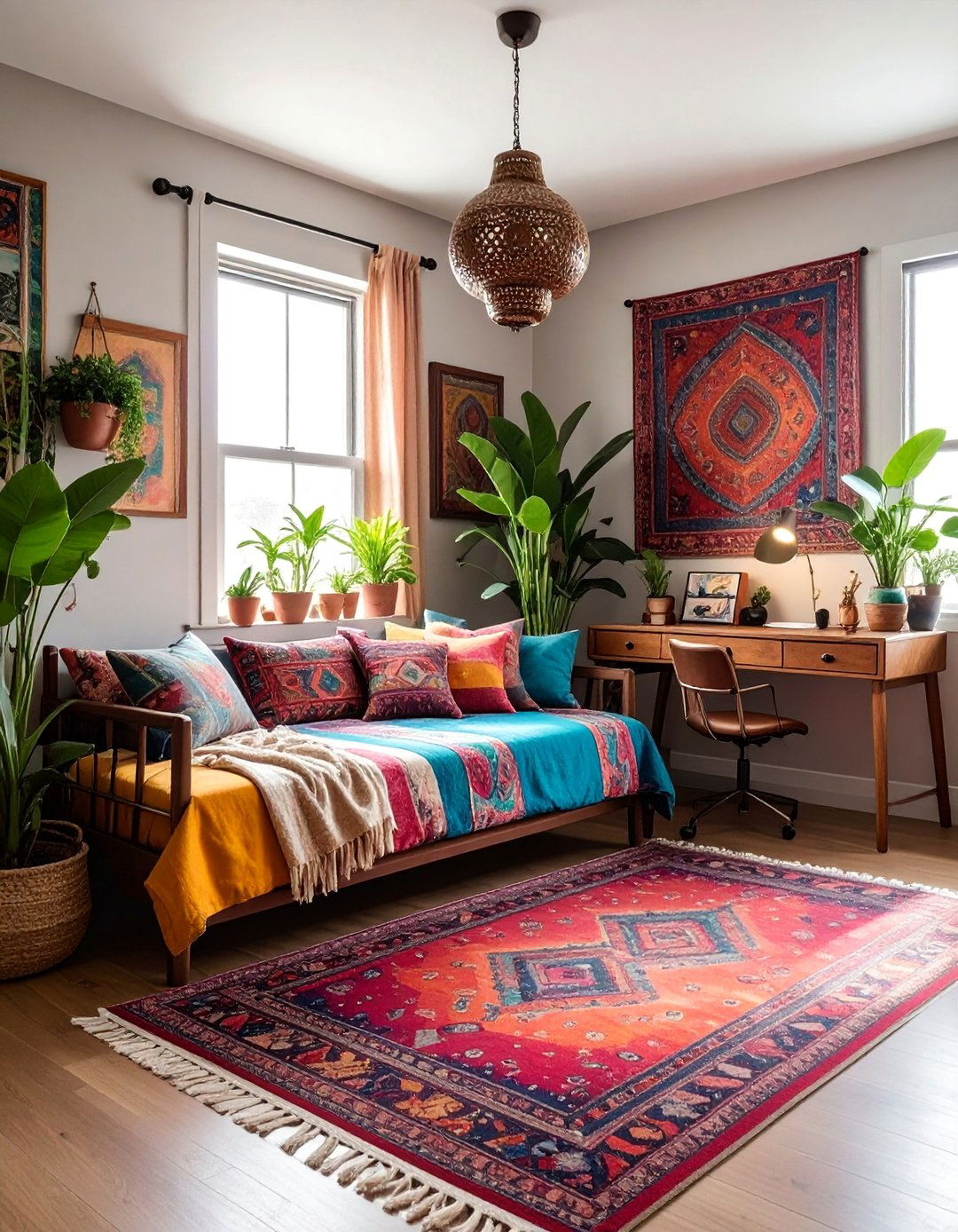 Bohemian Office Guest Room Sanctuary - 30 Office Guest Room Ideas for a Functional Space