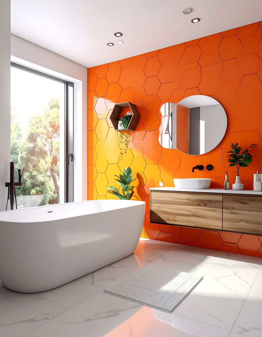 Bold Geometric Tile Patterns - 40 Bathroom Decor Ideas to Refresh Your Space