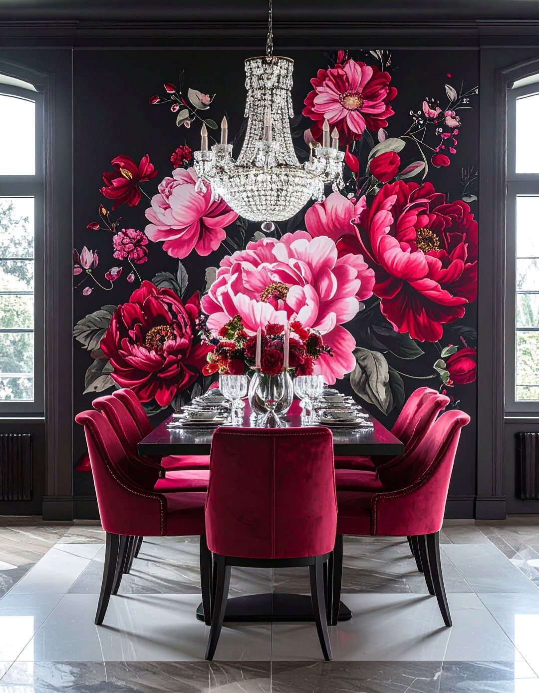 Bold Large Scale Floral Wallpaper - 30 Maximalist Decor Ideas for Bold Interiors