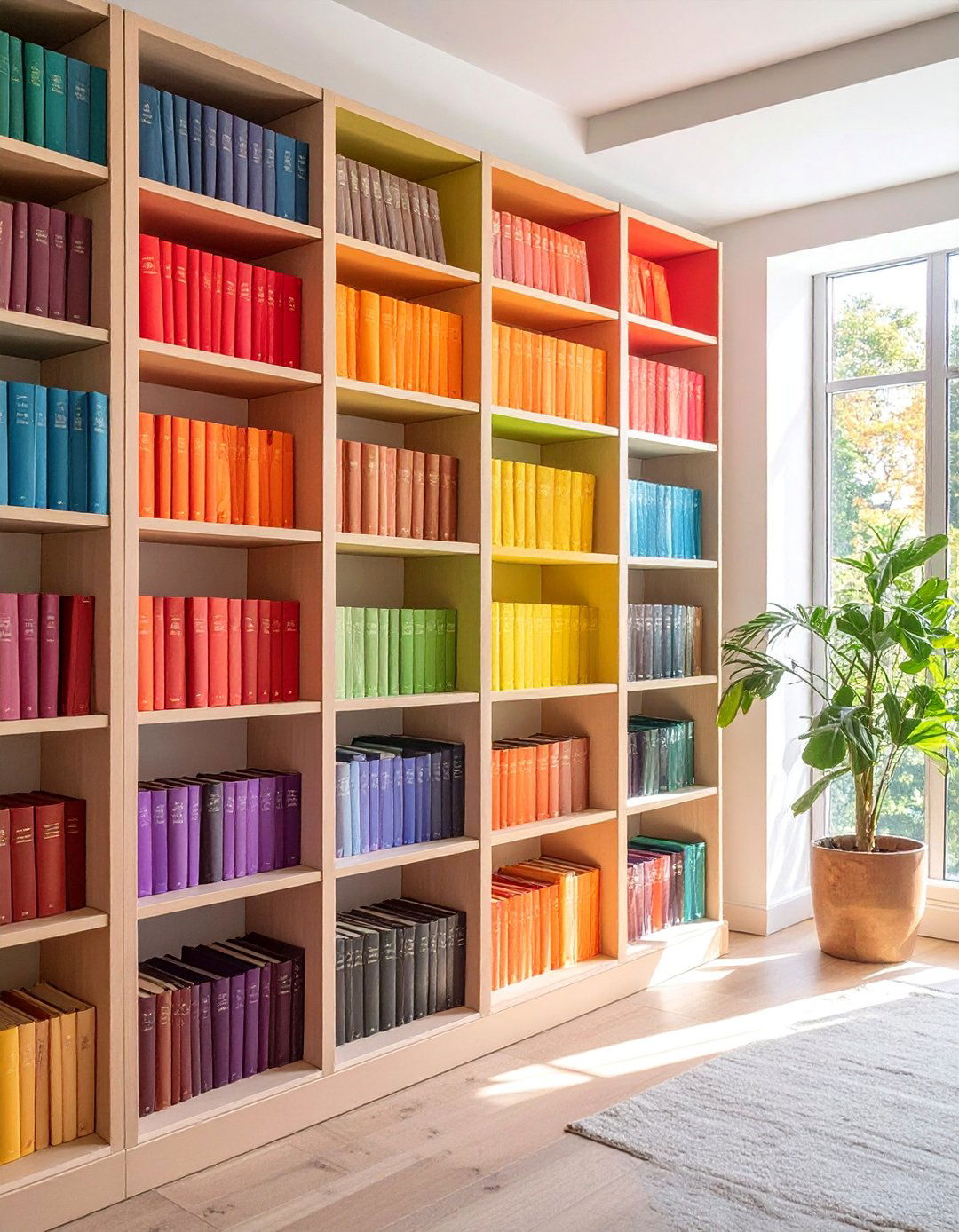 Bookshelves Organized by Color - 30 Maximalist Decor Ideas for Bold Interiors