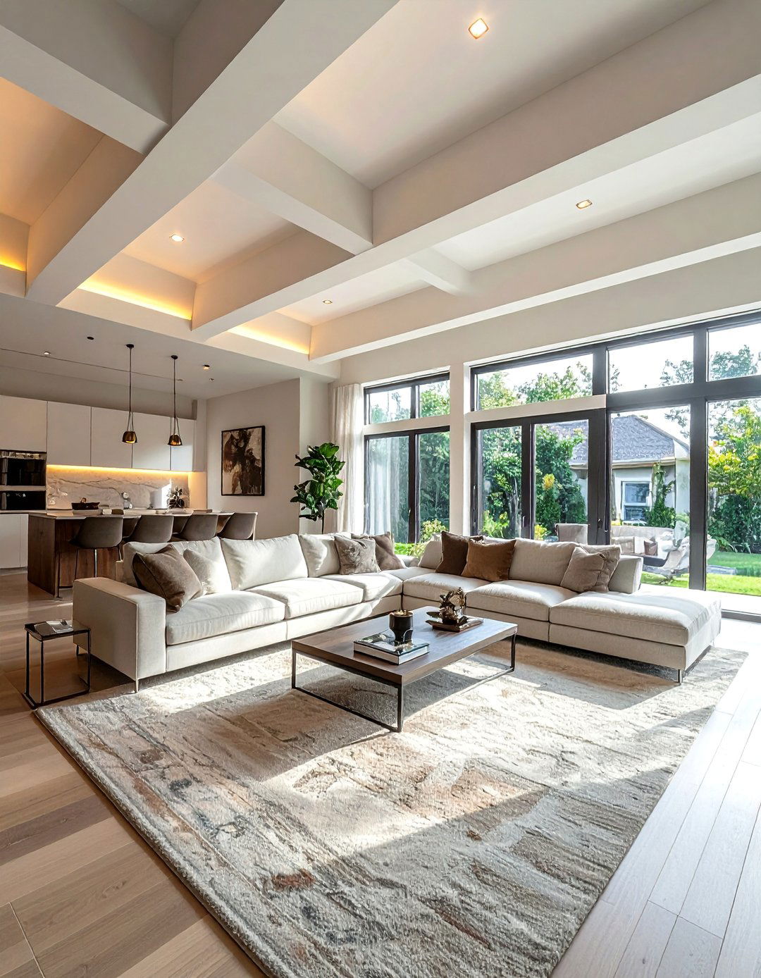 Box Style Exposed Beam Living Room - 25 Exposed Beam Living Room Ideas for Rustic Charm