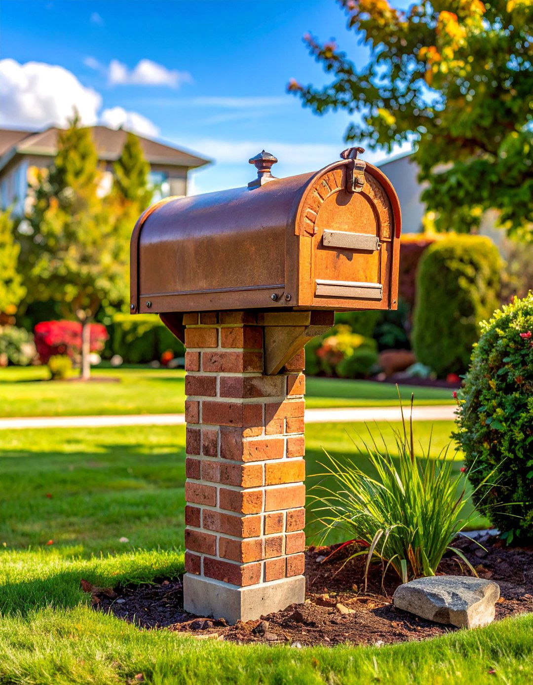 Brick Mailbox with Decorative Quoins - 30 Brick Mailbox Ideas to Elevate Your Curb Appeal
