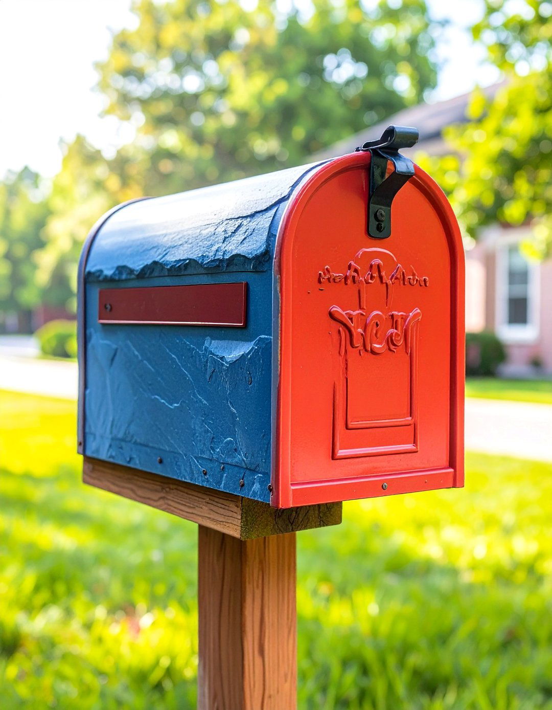 Brick Mailbox with a Blue Stone Cap - 30 Brick Mailbox Ideas to Elevate Your Curb Appeal