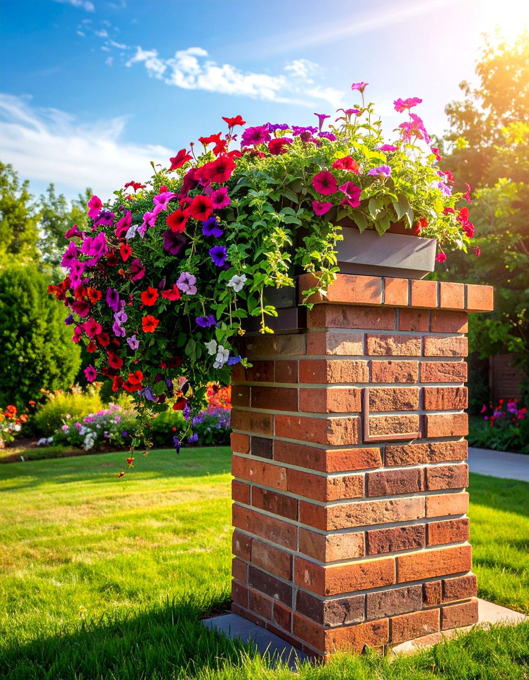 Brick Mailbox with a Built in Planter Box - 30 Brick Mailbox Ideas to Elevate Your Curb Appeal