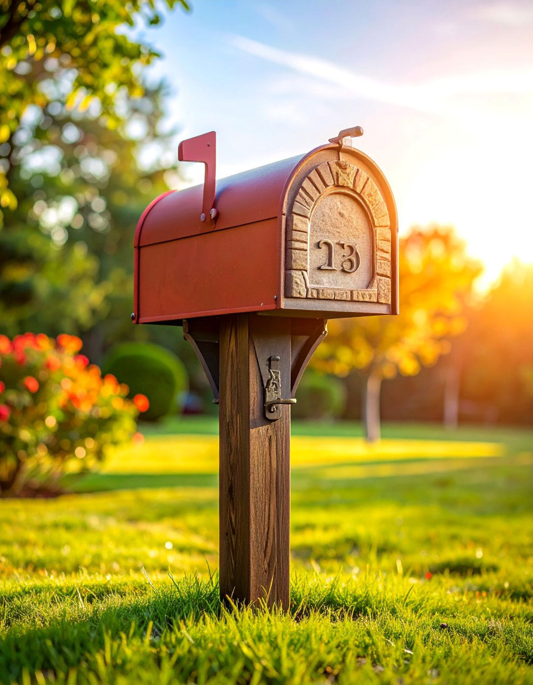 Brick Mailbox with a Limestone Address Plaque - 30 Brick Mailbox Ideas to Elevate Your Curb Appeal
