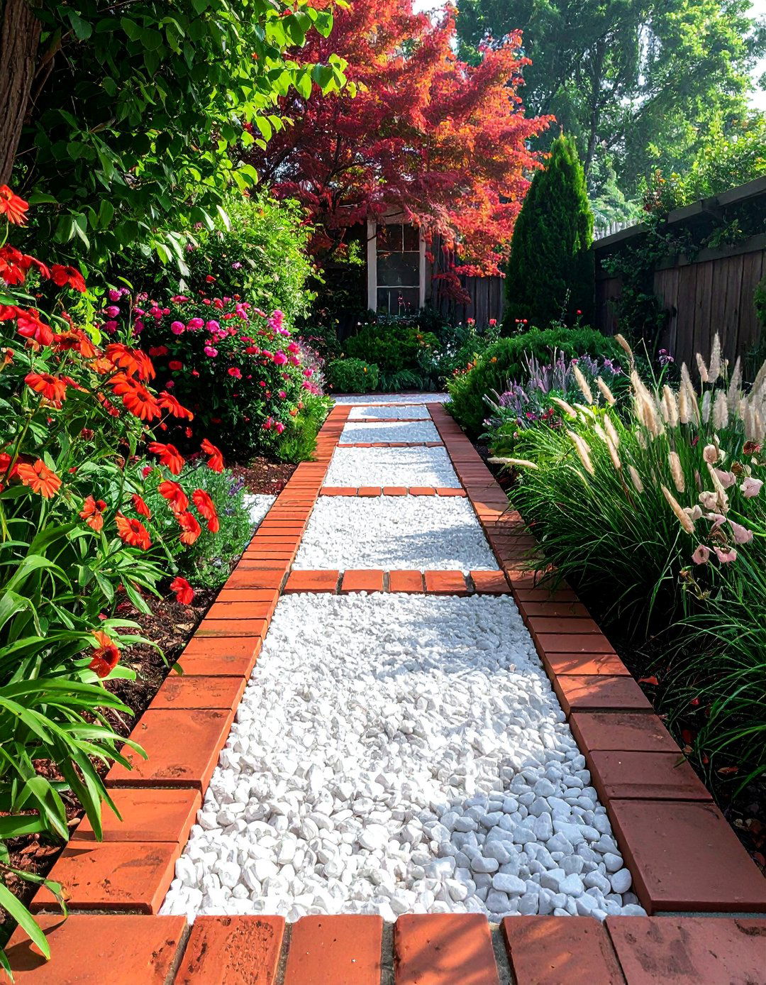 Brick and Gravel Combination Paths