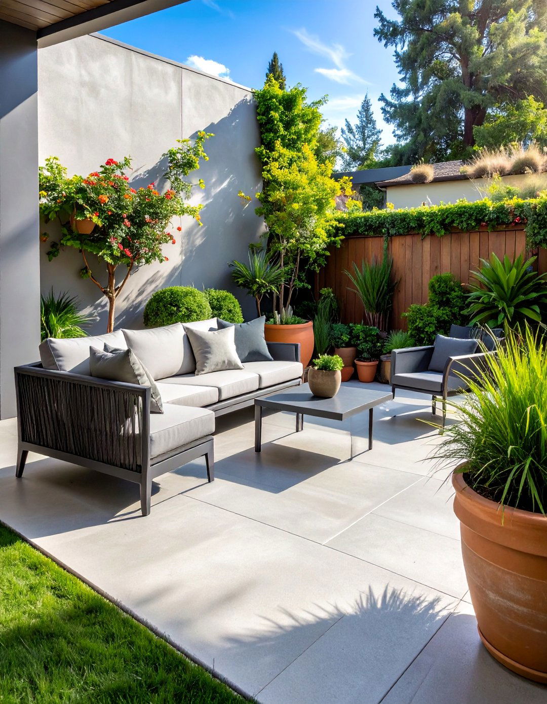 Broom Finish Concrete Patio - 40 Concrete Patio Ideas for a Modern and Durable Outdoor Space