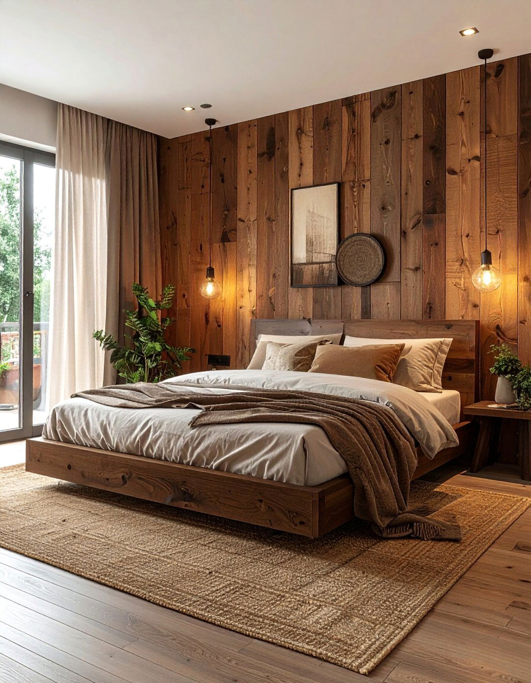 Brown Bedroom with Earthy Tones and Natural Wood - 25 Brown Bedroom Ideas for a Cozy and Warm Ambiance