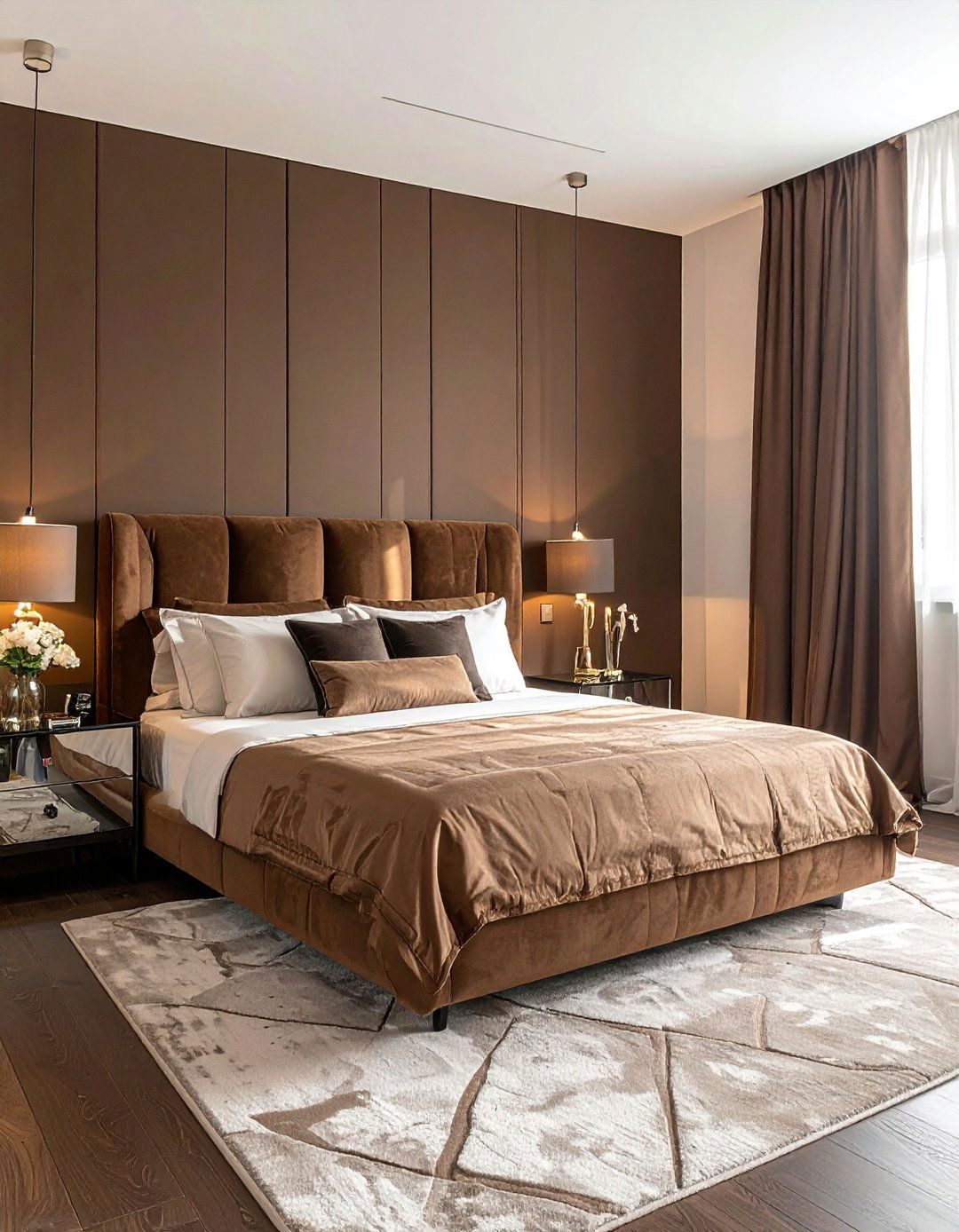 Brown Bedroom with Mirrored Furniture - 25 Brown Bedroom Ideas for a Cozy and Warm Ambiance