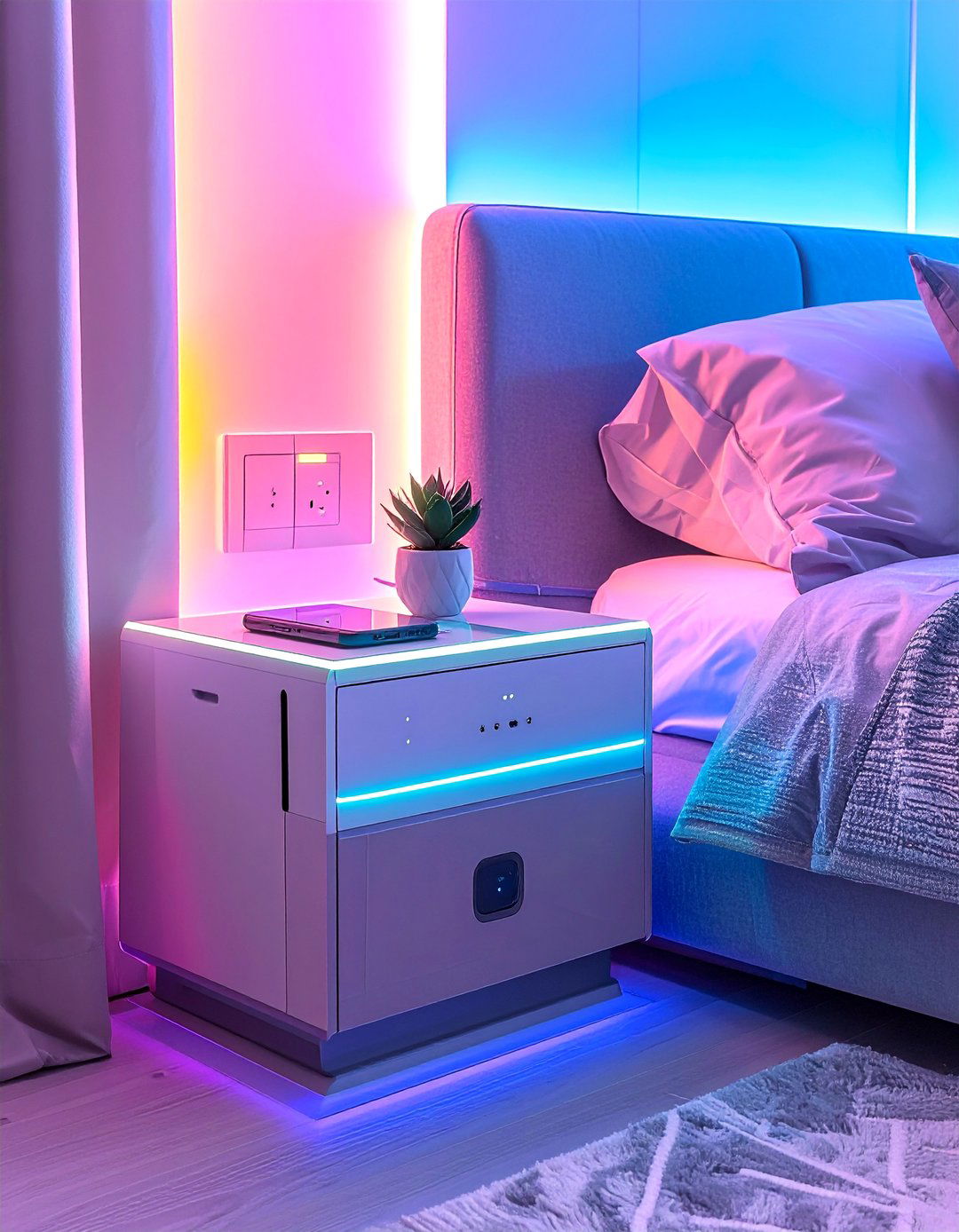 Built in Charging Station Nightstand Innovation - 20 Nightstand Ideas to Enhance Your Bedroom Decor