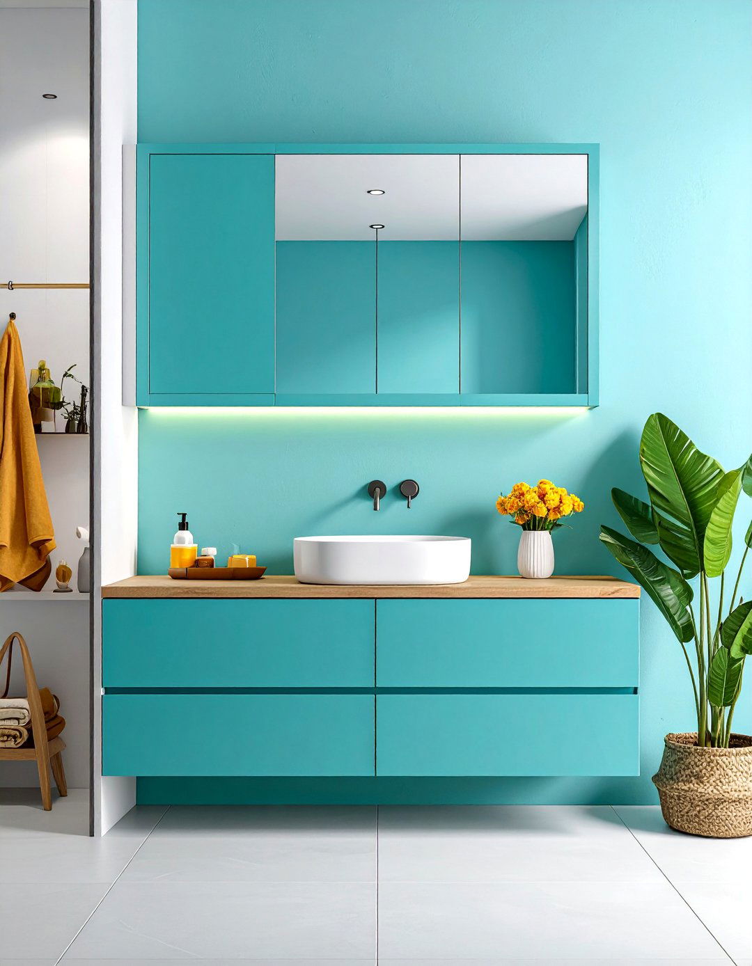 Built in Recessed Storage - 25 Bathroom Cabinet Ideas for Stylish Storage Solutions