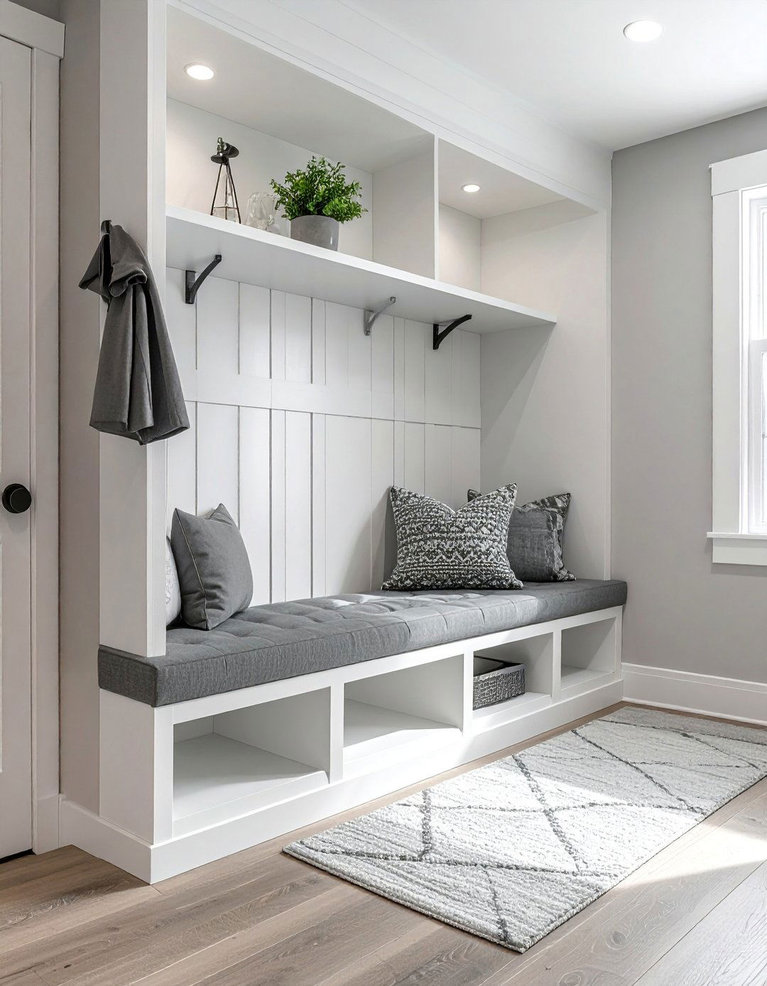 Built in Seating Bench - 30 Half Wall Ideas to Divide Your Space