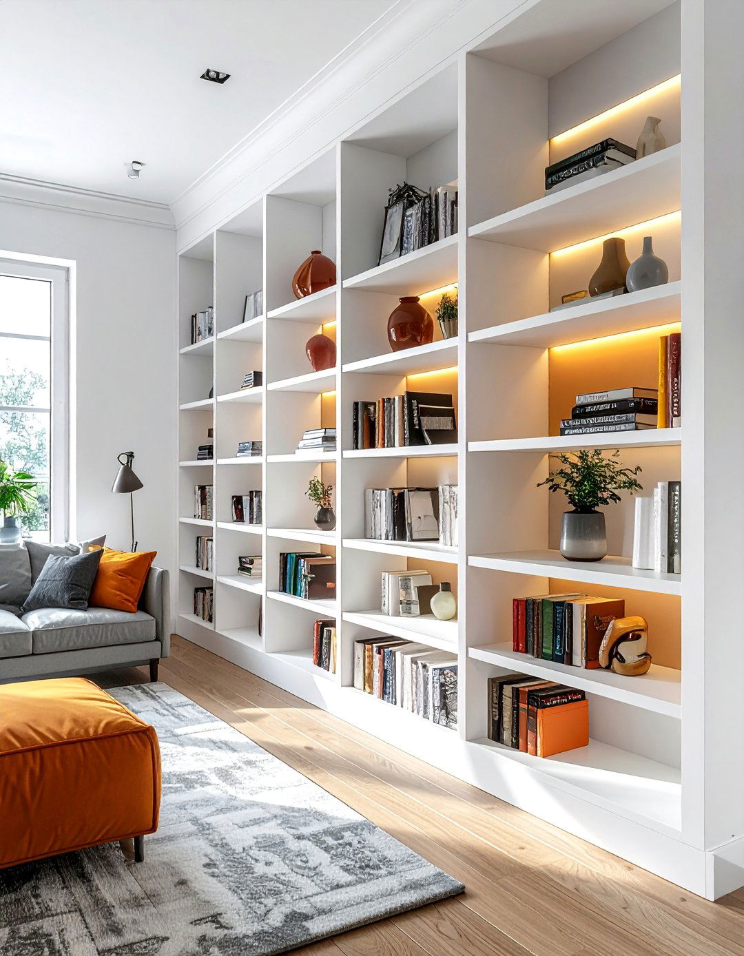 Built in Storage Shelves - 30 Half Wall Ideas to Divide Your Space