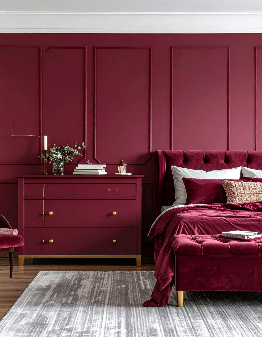Burgundy Painted Storage Cabinet Richness - 20 Painted Bedroom Furniture Ideas to Refresh Your Space