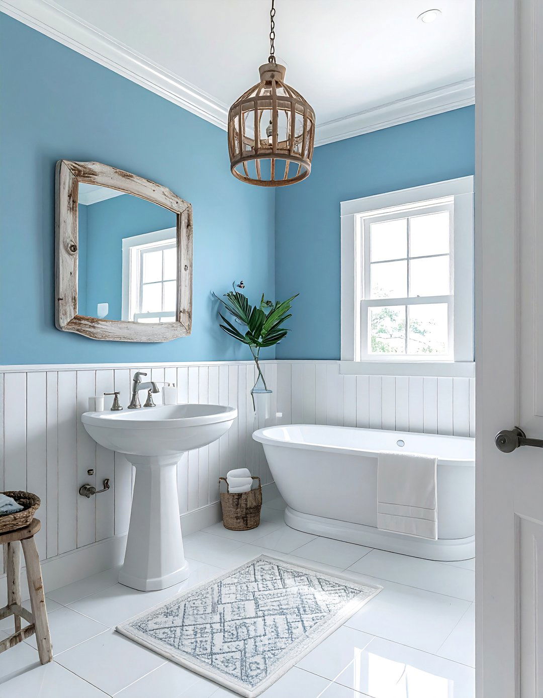 Calming Light Blue Bathroom Paint - 40 Bathroom Paint Ideas for a Fresh New Look